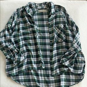 Green Plaid Flannel Shirt